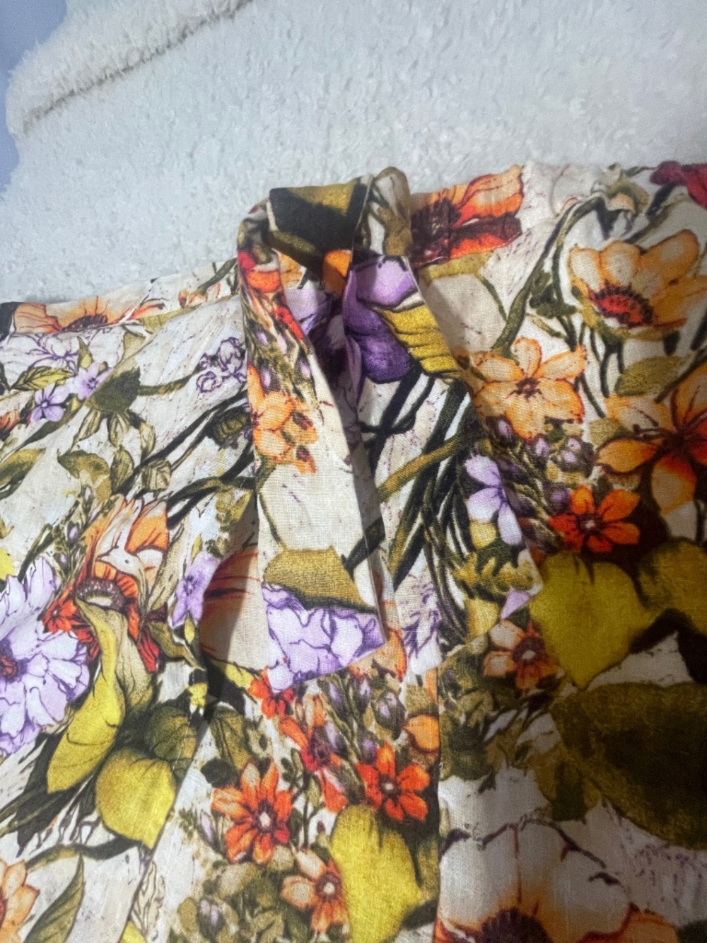 Chico's Linen Floral Wrap Skirt Size 4 (US 20/22) Botanical Print Summer Resort - Picture 8 of 16